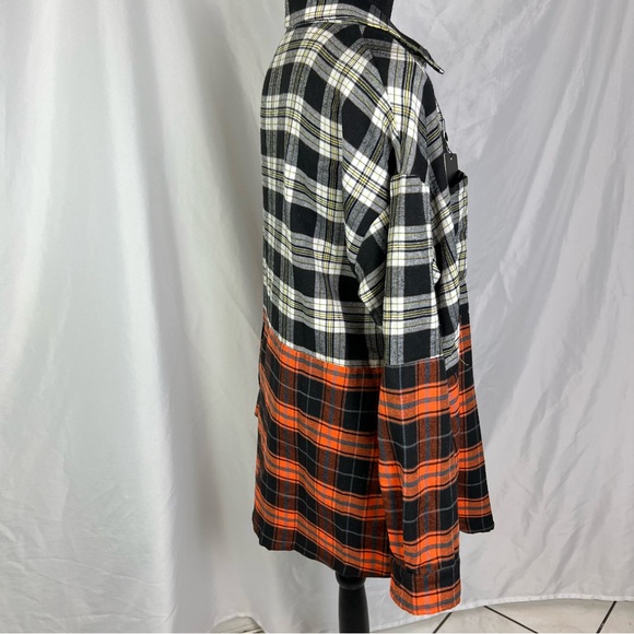 2/$15 Chic Grunge Plaid Button-Down Shirt | Black Red White Alt Style XL - Picture 5 of 7